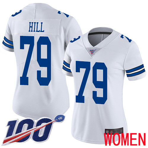 Women Dallas Cowboys Limited White Trysten Hill Road #79 100th Season Vapor Untouchable NFL Jersey->women nfl jersey->Women Jersey
